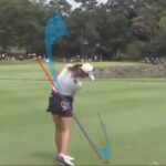 松田鈴英、スイングプレーンを後方から観察