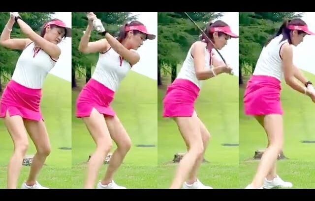 【🇯🇵女子ゴルフ】美脚美女ゴルファーの素晴らしい下半身リード💕最高のインパクト😍【日本人女子ゴルファ@asami102929】Vol.10