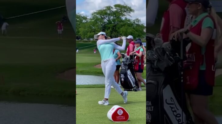 美女ゴルフ選手「渋野日向子」幻想的なスイングモーション, Power hitter “Hinako Shibuno” Amazing Swing Motion 2023