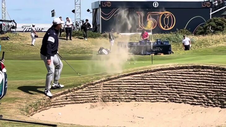 HIDEKI MATSUYAMA /The open /pod bunker practice/松山英樹 /全米オープン/ポッドバンカー練習