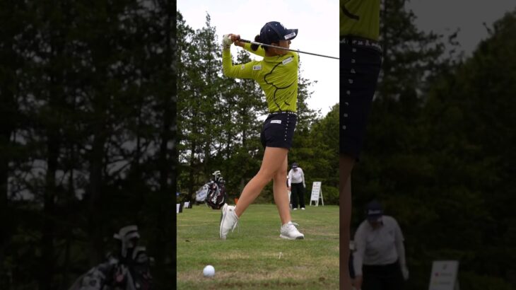 JLPGA鶴岡果恋選手ドライバー練習スイング⛳️