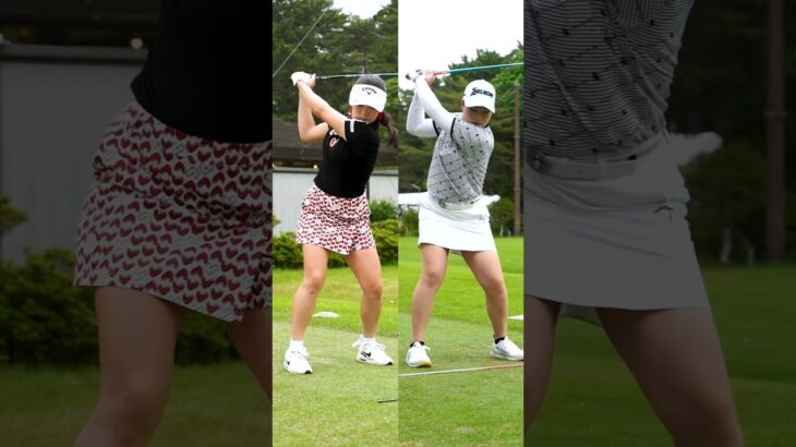 河本結プロと竹田麗央プロのスイング比べ🏌⛳️