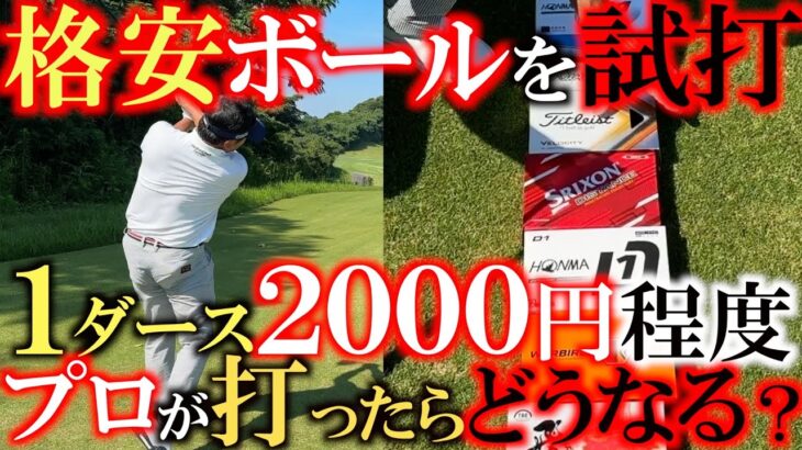 【格安ボール使うなら！】１ダース2000円でもちゃんと飛ぶ！？　プロが選ぶならどれ？　各メーカーの格安ボールを徹底試打！　衝撃の結果に驚き！　＃格安ボール　＃節約　＃検証企画