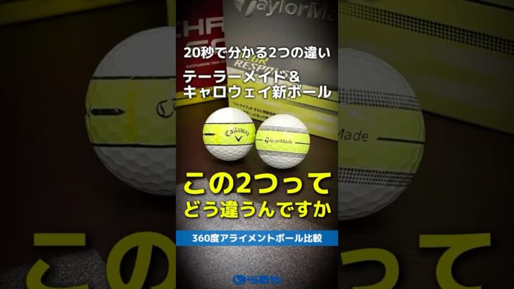 【爆速レビュー】テーラーメイド・キャロウェイ…一緒に見える『360°アライメントボール』の違いを20秒で比べる！⛳ #shorts #golf #ゴルフ