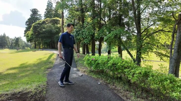 ニヤレストポイントがブッシュの中になる  JGAゴルフルール