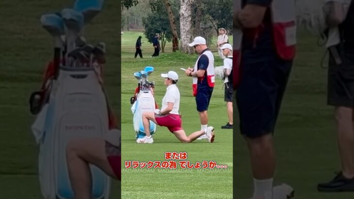 【岩井明愛】ラウンド中のひととき❣️