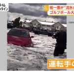 ゴルフボール大“ひょう”猛威 街一面“流氷の海”のように 冠水した車の運転手救出…車内に大量のひょうと雨水 アメリカ（2026年06月03日）