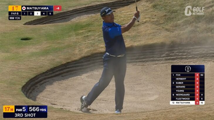 【全英OP26】松山英樹は「67」で11位　17番はバンカーからピタリと寄せて7つ目のバーディ
