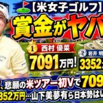 ⛳️【米女子ゴルフ】賞金がヤバい！ 西村優菜、悲願の米ツアー初Vで7091万円！岩井明愛3352万円…日本勢はいくら稼いだ？ ウォルマートNWアーカンソー選手権　最終日